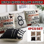 4-Piece 45 cm Retro Cinema Cushion Cover Set