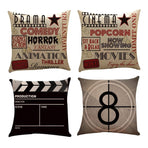 4-Piece 45 cm Retro Cinema Cushion Cover Set
