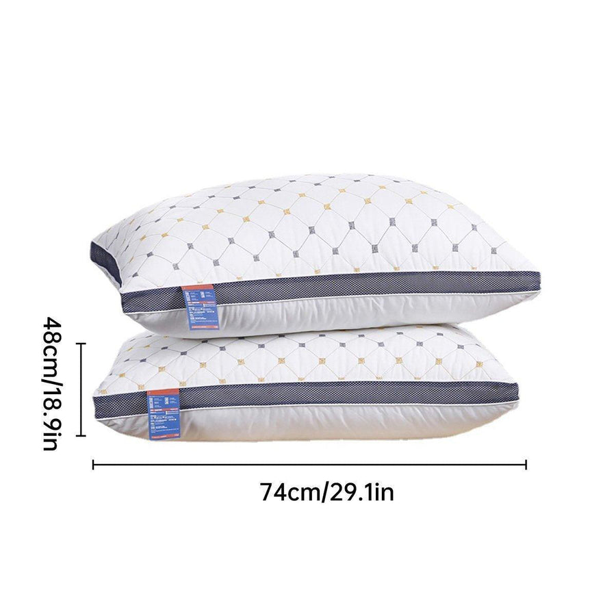 1/2PCS Hotel Style Polyester Fibre Pillow Washable High Rebound Support - 800g-2pcs