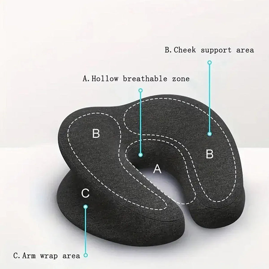 Universal Massage Table Face Cushion Pillow U Shape Head Face Down Rest Pillow - Dark Grey