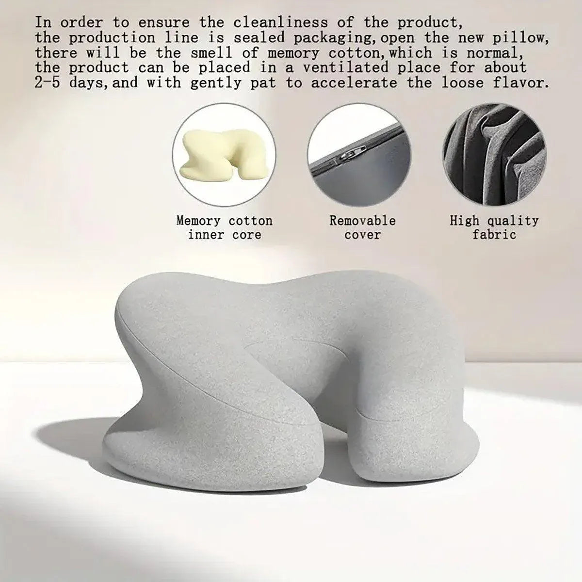 Universal Massage Table Face Cushion Pillow U Shape Head Face Down Rest Pillow - Dark Grey