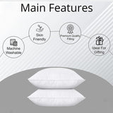Hotel Quality White Pillow Core Soft Cotton Pillow Insert for Bedroom Living Room - 45-Degree Angle