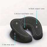 Universal Massage Table Face Cushion Pillow U Shape Head Face Down Rest Pillow - Light Grey - Rear View