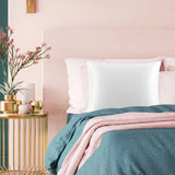 Silk Envelope Pillowcase Soft Satin Protective Cover for Bed Sleep Comfort - Silver - Top-Down View