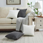 45X45 Plain Solid Colour Cushion Cover Decorative Pillow Case Home Multicoloured - Blue