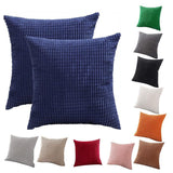 45X45 Plain Solid Colour Cushion Cover Decorative Pillow Case Home Multicoloured - Brown - Front View