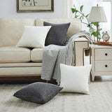 45X45 Plain Solid Colour Cushion Cover Decorative Pillow Case Home Multicoloured - Coffee - Side View