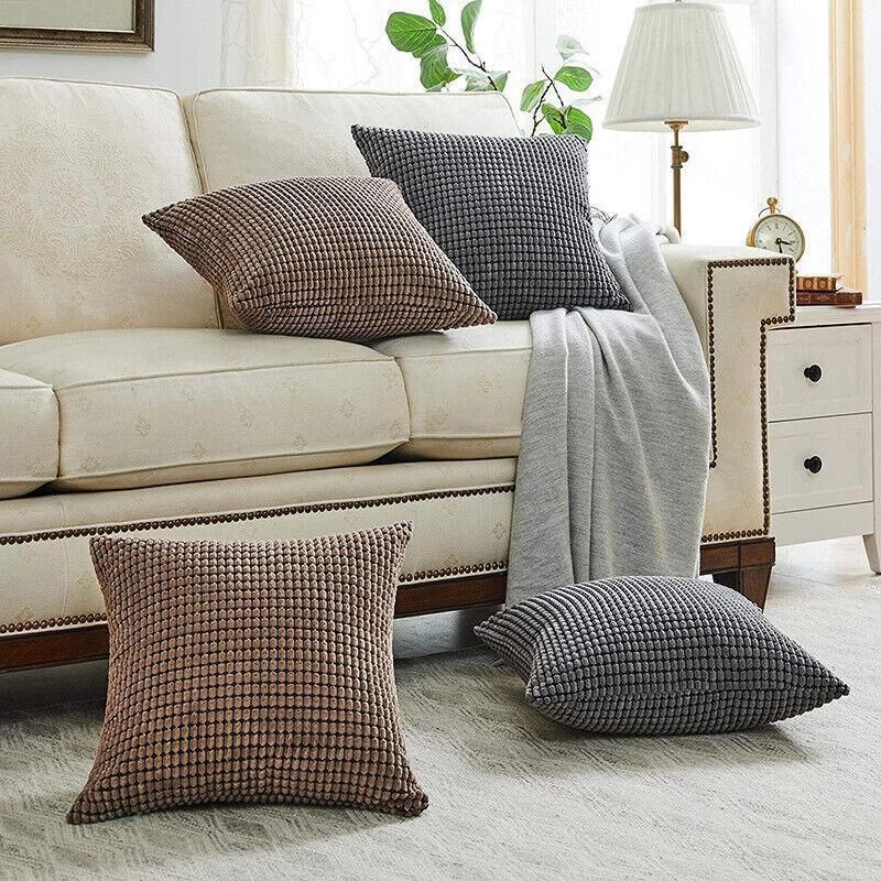 45X45 Plain Solid Colour Cushion Cover Decorative Pillow Case Home Multicoloured - Green
