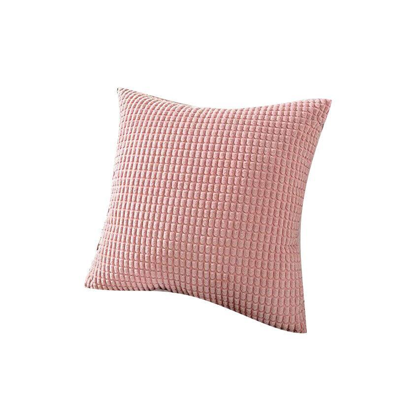 45X45 Plain Solid Colour Cushion Cover Decorative Pillow Case Home Multicoloured - Orange