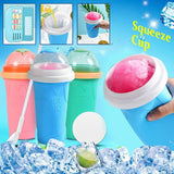 Slushie Maker Cup Quick Freeze Magic Squeeze Cup Milkshake Cup Ice Cream Maker - Pink