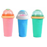 Slushie Maker Cup Quick Freeze Magic Squeeze Cup Milkshake Cup Ice Cream Maker - Pink - Front View