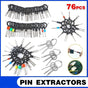76Pcs/Set Pin Ejector Wire Kit Extractor Auto Terminal Removal Connector Tool