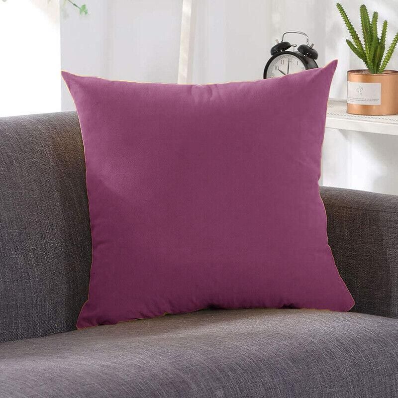40x40cm Multicoloured Plain Solid Colour Cushion Cover Covers Decorative Pillow Case - Pink
