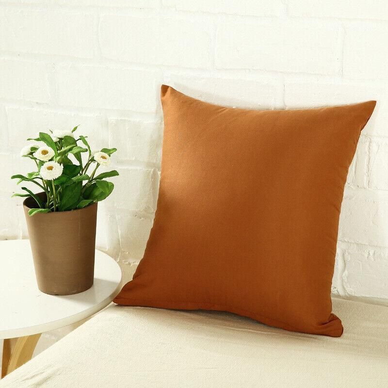 40x40cm Multicoloured Plain Solid Colour Cushion Cover Covers Decorative Pillow Case - Pink