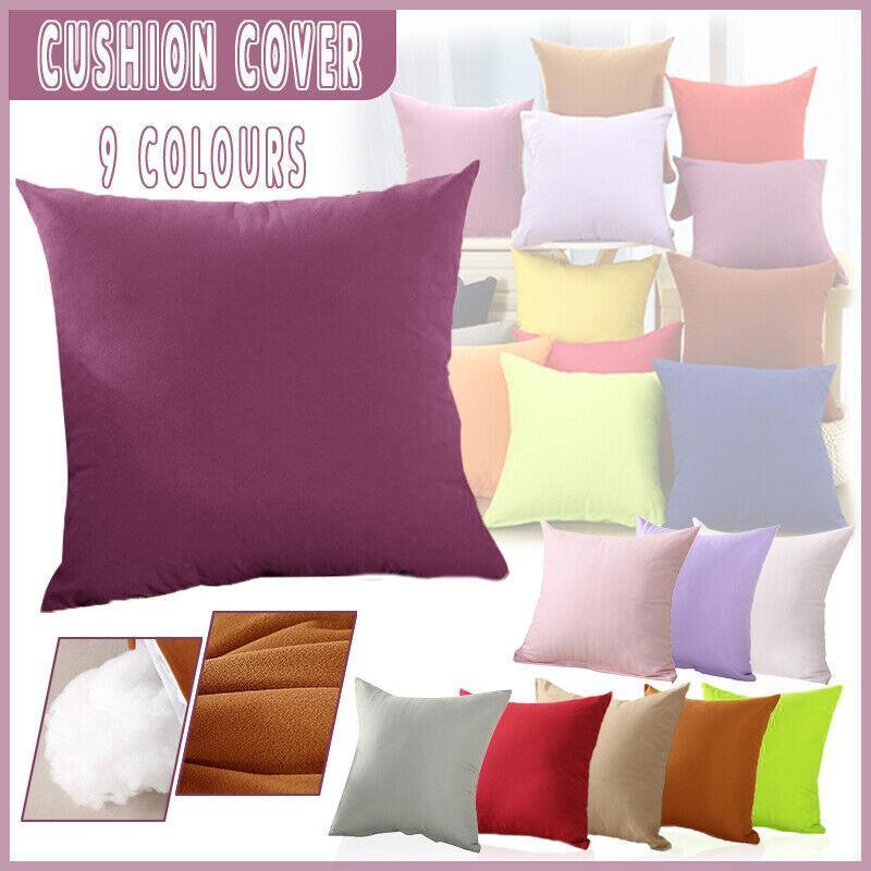 50cm*50cm Multicoloured Plain Solid Colour Cushion Cover Decorative Pillow Case - Pink