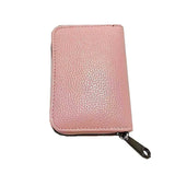 Compact Zipper Organ Card Cover Holder Wallet ID Bag Short Coin Purse Pockets - Pink