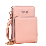 Women Crossbody Phone Purse Touch Screen Bag Rfid Blocking Wallet Shoulder Strap - Pink Purple - Rear View