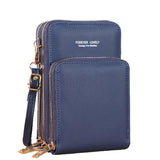 Women Crossbody Phone Purse Touch Screen Bag Rfid Blocking Wallet Shoulder Strap - Pink Purple