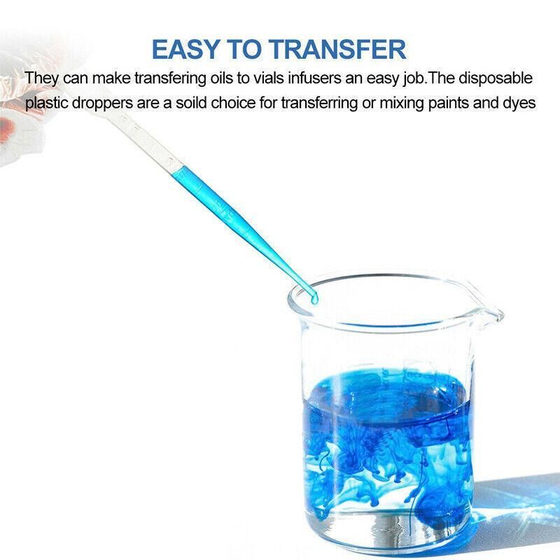 100X 3ml Disposable Graduated Plastic Pipettes for Liquid Transfer