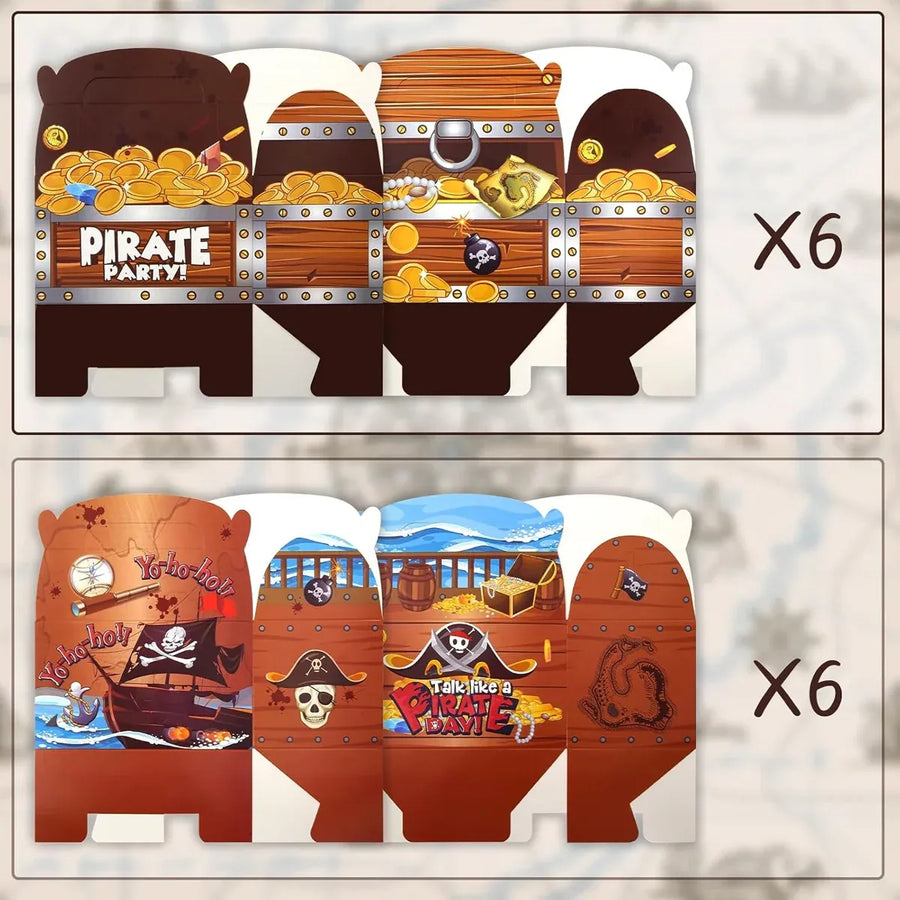 12-Piece Pirate-Themed Party Favour Box Set in Two Designs