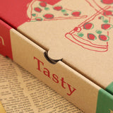 50pcs Pizza Packing Boxes Folding Box Durable Food Storage Containers Colourful - 11inch