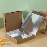 50pcs Aluminum Foil Pizza Packaging Paper Boxes Durable Food Storage Containers - 11inch - Top-Down View