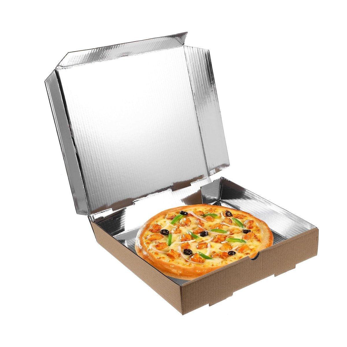 50pcs Aluminum Foil Pizza Packaging Paper Boxes Durable Food Storage Containers - 11inch