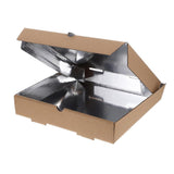 50pcs Aluminum Foil Pizza Packaging Paper Boxes Durable Food Storage Containers - 11inch - Low Angle