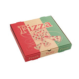 50pcs Pizza Packing Boxes Folding Box Durable Food Storage Containers Colourful - 8inch - Rear View