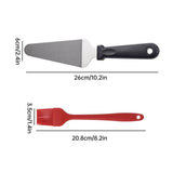 Aluminum Pizza Shovel 12Inch Pizza Transfer Tool with Pizza Cutter and Wheel Set - Side View