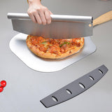 Aluminum Pizza Shovel 12Inch Pizza Transfer Tool with Pizza Cutter and Wheel Set - 45-Degree Angle