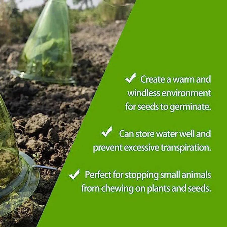 12PCS Clear Garden Plant Protector Bell Covers Round for Frost Birds Weather