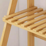 Balcony Plant Stand 3-Layer Wooden Flower Pot Corner Stand White Log Foldable - White - Extra Image