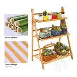 Balcony Plant Stand 3-Layer Wooden Flower Pot Corner Stand White Log Foldable - White - Extra Image