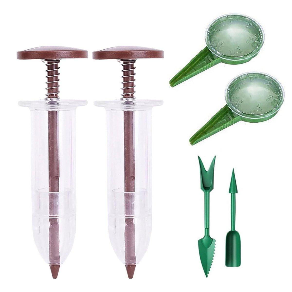 6PCS Garden Seeder Set Mini Seed Planting Tools Manual Seeder for Gardening - Coffee
