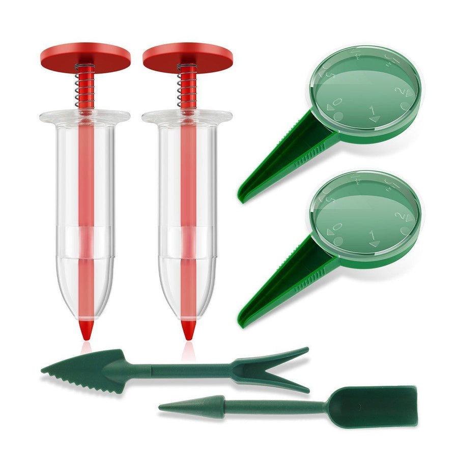6PCS Garden Seeder Set Mini Seed Planting Tools Manual Seeder for Gardening - Red