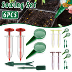 6PCS Garden Seeder Set Mini Seed Planting Tools Manual Seeder for Gardening - Yellow Green