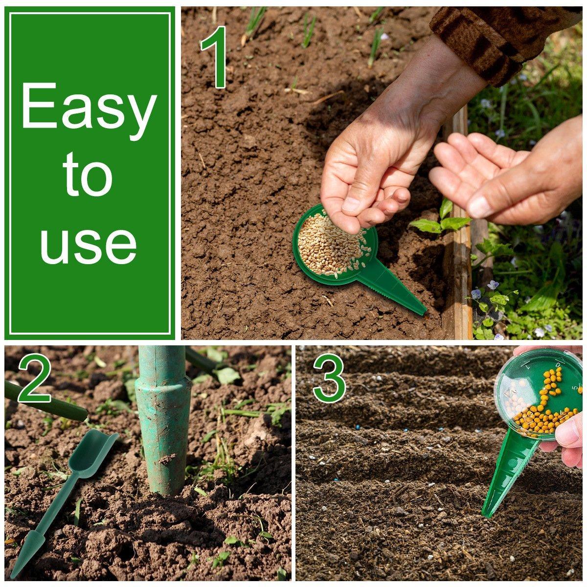 6PCS Garden Seeder Set Mini Seed Planting Tools Manual Seeder for Gardening - Yellow Green