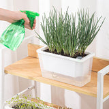 Balcony Vegetable Pot Planter Lazy Self Priming Flower Pot for Indoor Gardening - White - Top-Down View