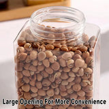 20pcs Square Transparent Plastic Bottle with Aluminum Cap Sealed Jar for Food Storage - 550ml - Low Angle