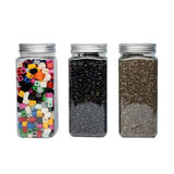 20pcs Square Transparent Plastic Bottle with Aluminum Cap Sealed Jar for Food Storage - 550ml - Extra Image