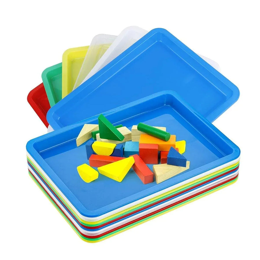 5-Piece Assorted Colour Plastic Tray Set