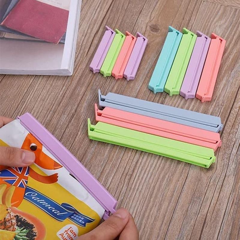 Plastic Sealing Bag Clip Sealer Clamp Kitchen Storage Food Snack Chips Seal Tool - 12PCS
