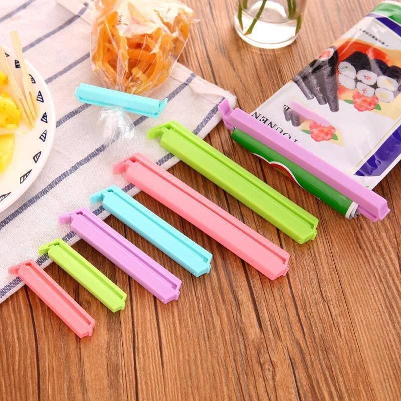 Plastic Sealing Bag Clip Sealer Clamp Kitchen Storage Food Snack Chips Seal Tool - 12PCS