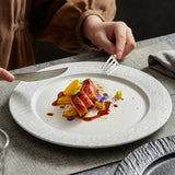 Ceramic Steak Vegetable Dessert Salad Plate Home Dinner Plate Kitchen Dining - 8.5inch - 45-Degree Angle