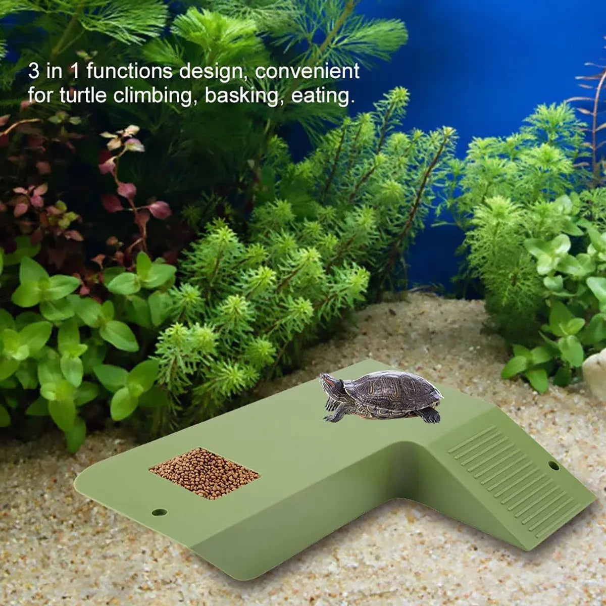 Turtle Climbing Platform Inclined Basking Ramp for Breeding Box Aquarium Habitat - White