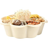 Multifunctional Hot Pot Platter 9 Grid Serving Dish Vegetable Snack Plate Tray - Front View
