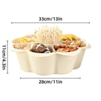 Multifunctional Hot Pot Platter 9 Grid Serving Dish Vegetable Snack Plate Tray