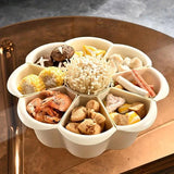 Multifunctional Hot Pot Platter 9 Grid Serving Dish Vegetable Snack Plate Tray - Top-Down View
