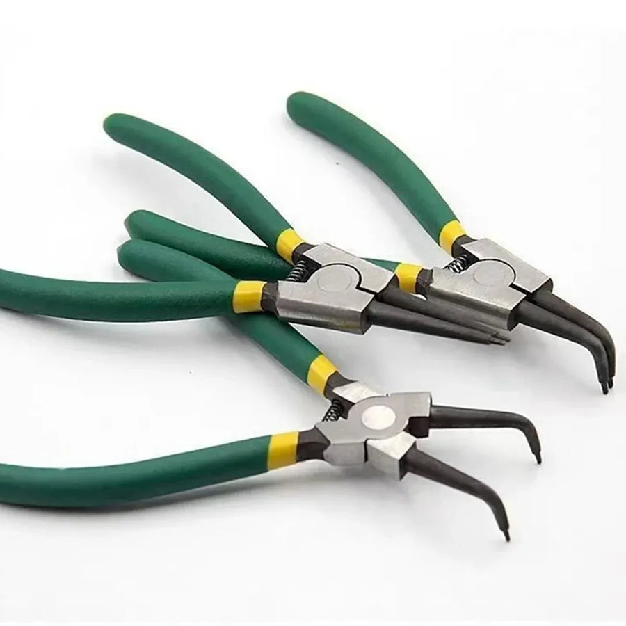 4 Piece Circlip Pliers Set 7 Inch Internal and External Straight and Bent Nose Tools